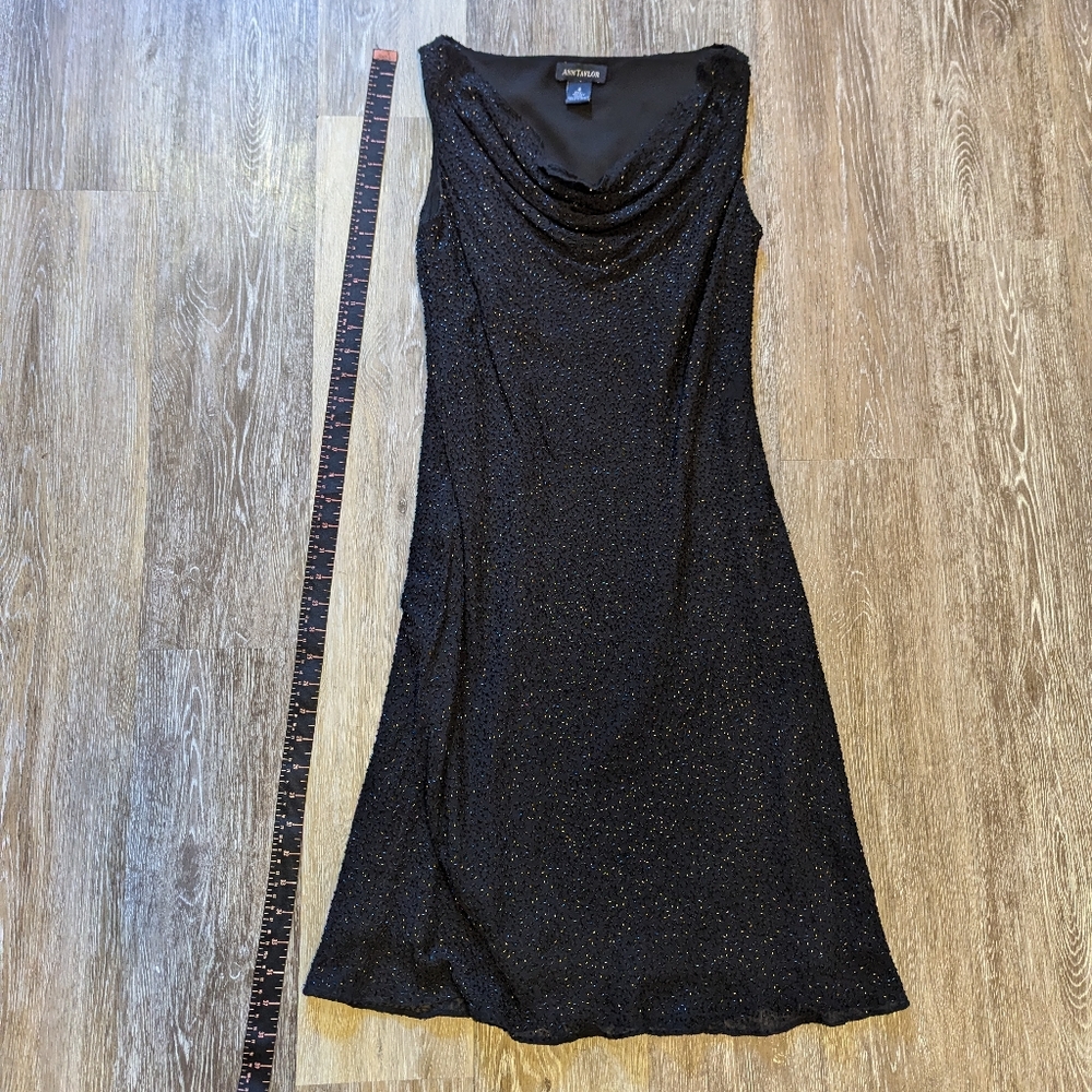 Ann Taylor black beaded dress size 4